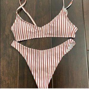 zaful striped bikini